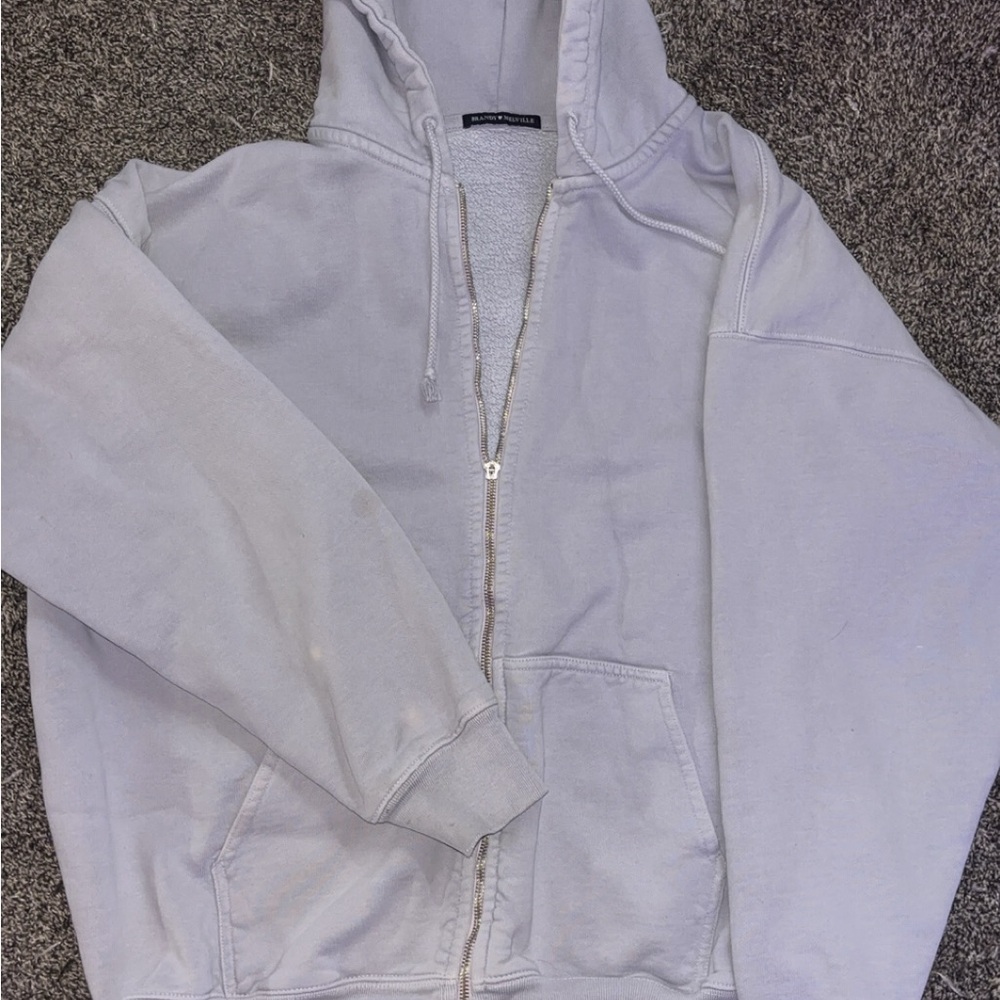Oversized Lavender Zip-Up Hoodie
